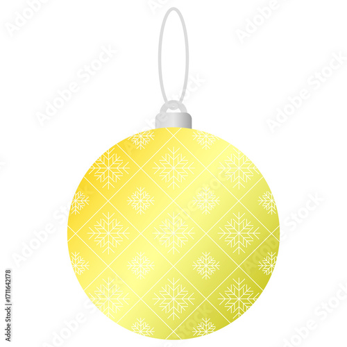 クリスマスオーナメント ゴールド グラデーションと雪の結晶柄〜Christmas ornament gold gradient and snowflake pattern〜