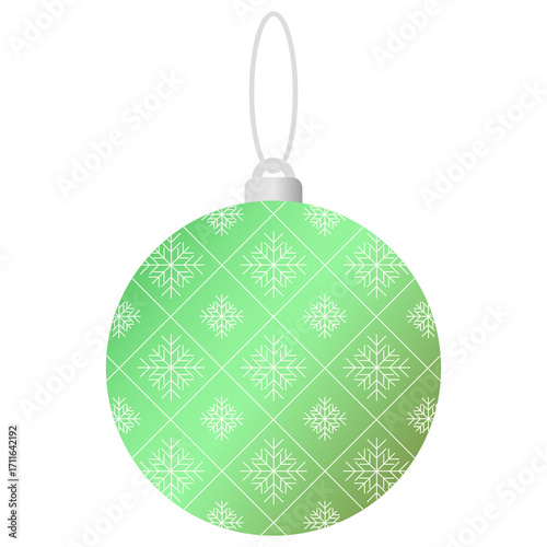 クリスマスオーナメント グリーン グラデーションと雪の結晶柄〜Christmas ornament green gradient and snowflake pattern〜
