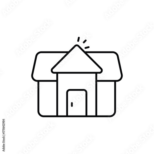 Shelter Thin Line Vector Icon