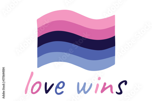 Colorful Omnisexual pride flag Happy pride day LGBTQ community Pride Month Vector hand drawn doodle for posters, stickers, logo, cards