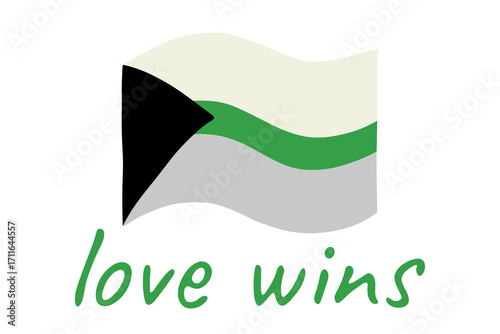Colorful Demiromantic pride flag Happy pride day LGBTQ community Pride Month Vector hand drawn doodle for posters, stickers, logo, cards
