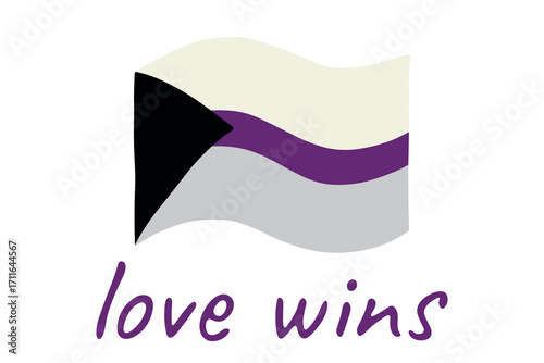 Colorful Demisexual pride flag Happy pride day LGBTQ community Pride Month Vector hand drawn doodle for posters, stickers, logo, cards