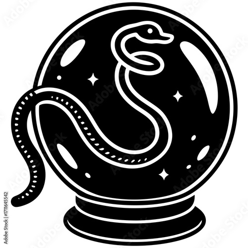 Crystal Ball With Snake Wrapping Icon