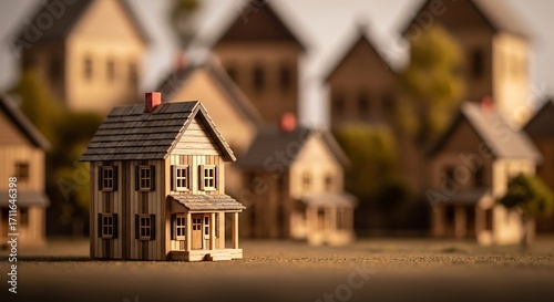 Fototapeta Naklejka Na Ścianę i Meble -  Small Town Homes Miniature Model.