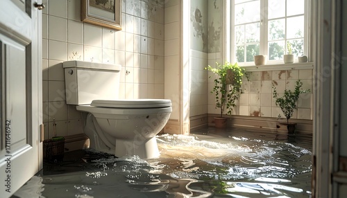 Flooded bathroom interior (1)