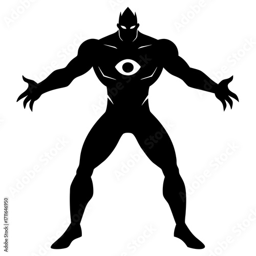 Cyclops Dramatic Pose Icon Vector Silhouette