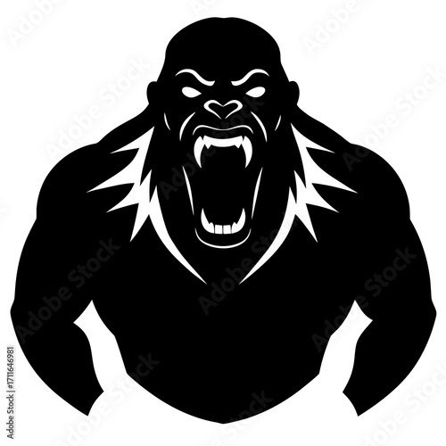 Cyclops Roaring Icon Vector Silhouette