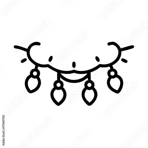 Decorative Chain With Lights Icon Line Art