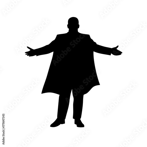Dracula Full Body Standing Icon Vector Silhouette