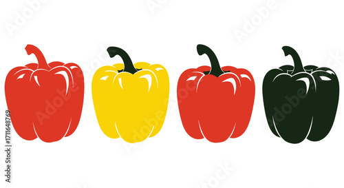 Colorful assortment of bell peppers ready for healthy cooking and fresh ingredients vector
