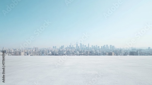 Snowy cityscape panorama
