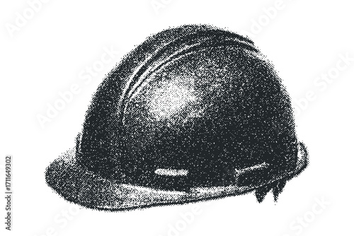 Hard hat on transparent background. Vector hand drawn illustration