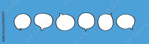 A collection of hand-drawn speech bubbles and thought bubbles. Perfect for comics, social media, and presentations, this vector set includes doodle shapes like stars, hearts, and clouds