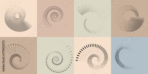 Sprayed black spiral.Graffiti art design . Noise dispersion circle logo . Spray effect .Grunge, grainy, gritty texture . Distressed element .vector 