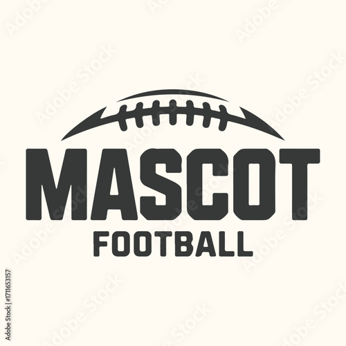 Vector art of mascot football logo with american football graphic and text