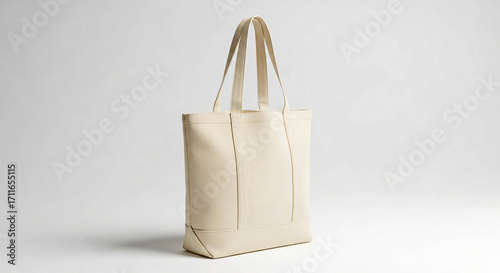 Wallpaper Mural Beige Tote Bag on White Background Torontodigital.ca