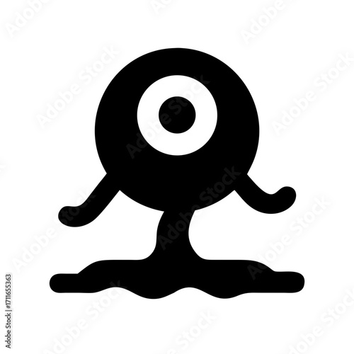 Eyeball Monster Floating Icon Vector Silhouette