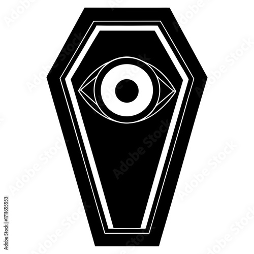 Eyeball With Coffin Shaped Iris Icon Vector Silhouette