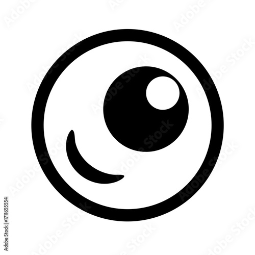 Eyeball With Crescent Moon Pupil Icon Vector Silhouette