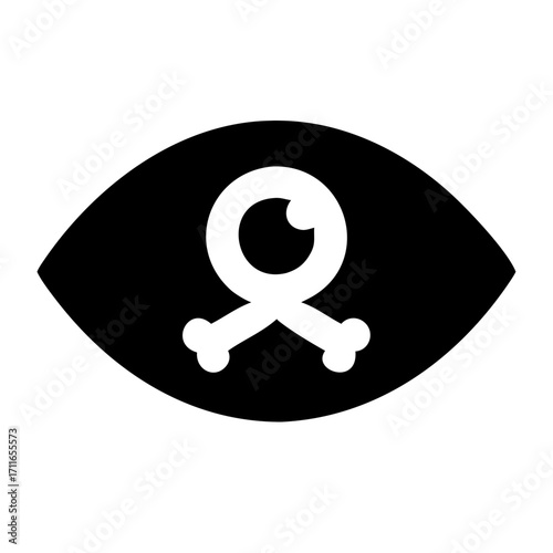 Eyeball With Crossbones Iris Icon Vector Silhouette