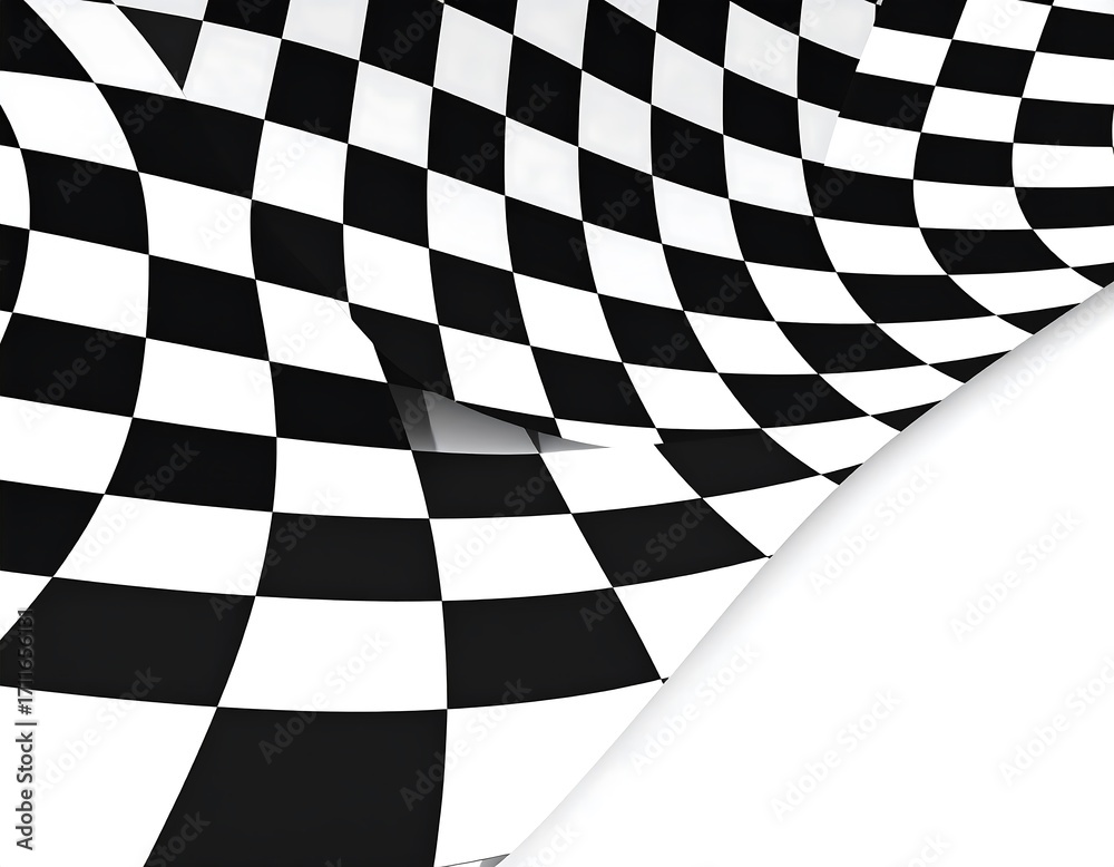 Obraz premium Abstract checkered pattern with a warped perspective