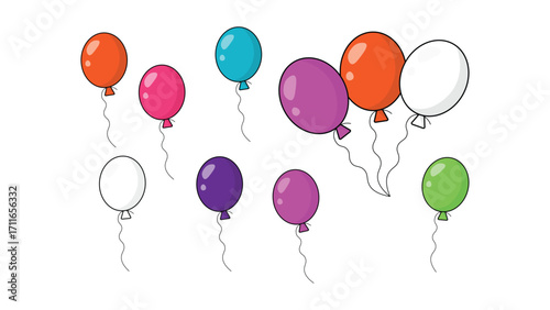 Colorful balloons illustration for party and celebration design