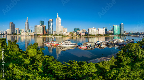 Εκτύπωση καμβά Sunset in Saigon center, Ho Chi Minh city