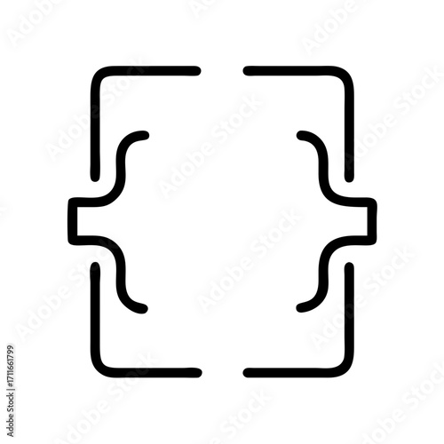 Stylized abstract square brackets icon isolated on transparent background
