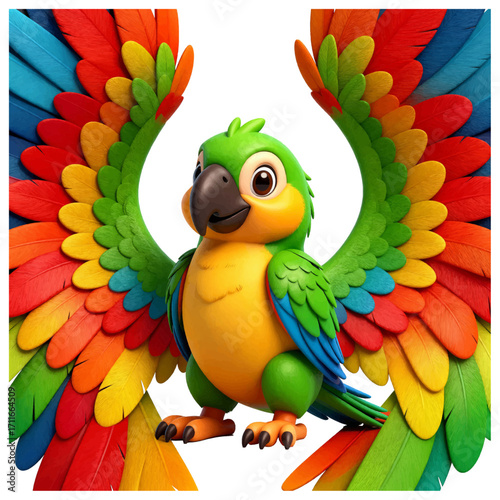 Adorable cartoon parrot ready to brighten your day.