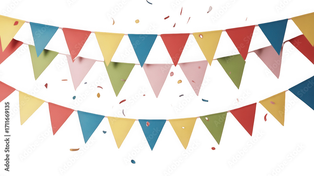 Obraz premium Festive Party Flags and Confetti Design