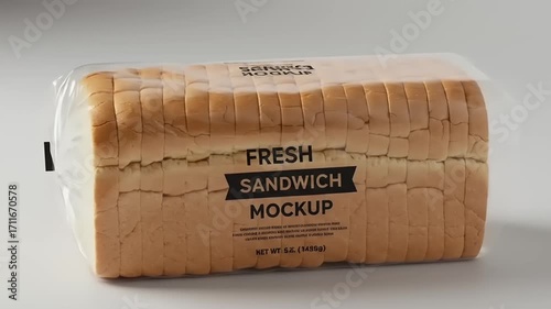 Freshly packaged sandwich bread loaf in a clean setting, highlighting texture and quality for display