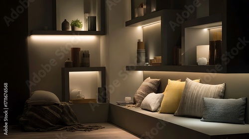 Modern living luxury room with beautiful sofa and couch with beautiful window 