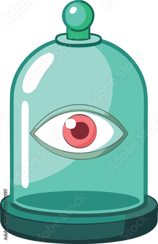 Enigmatic Eye Under Glass Dome