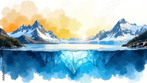 The artistic landscape of mountains and waters
