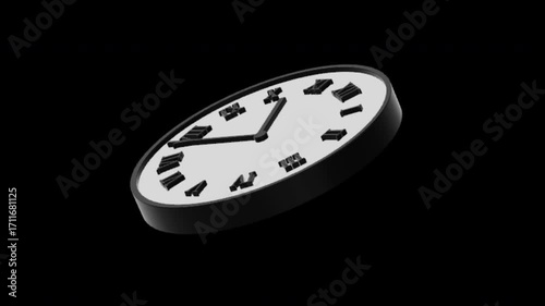 Clock 3D Timelapse  Alpha Loop 4K 