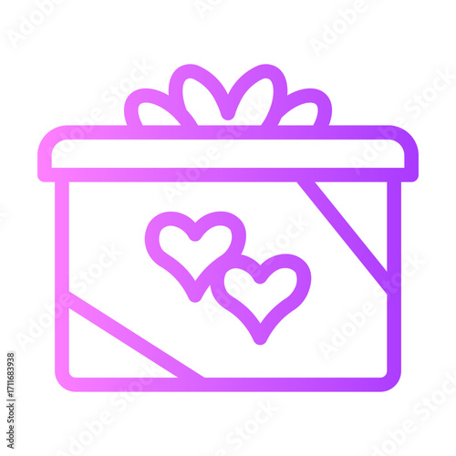 Giftbox With Hearts gradient icon