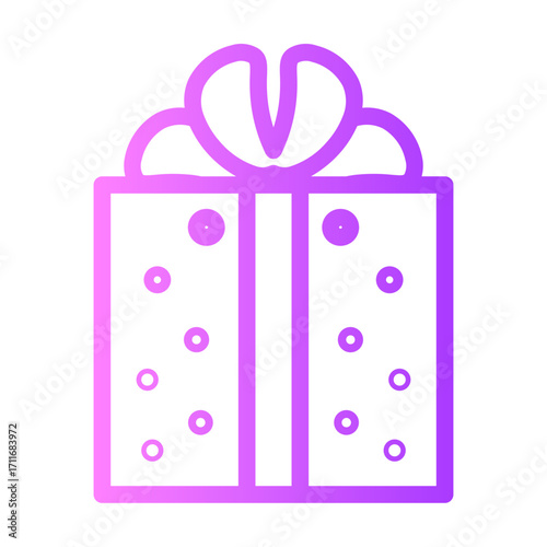 Polka Dots Giftbox With Lace gradient icon