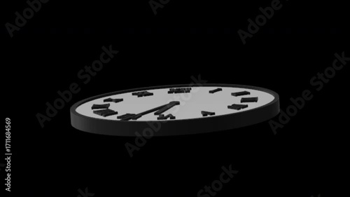Clock 3D Timelapse  Alpha Loop 4K 