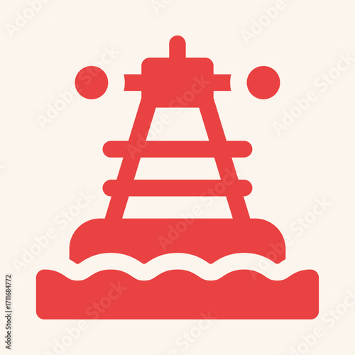 Lighthouse symbol artwork trendy useful vector Illustration design fair colorful background