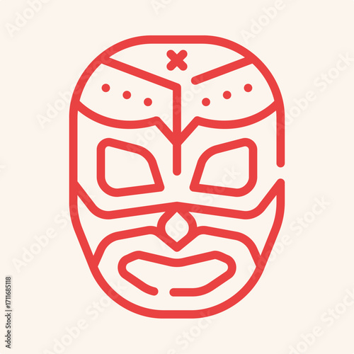 Mask symbol artwork trendy useful vector Illustration design knockout colorful background