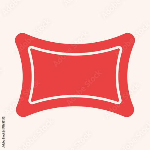 Pillow symbol artwork trendy useful vector Illustration design knockout colorful background