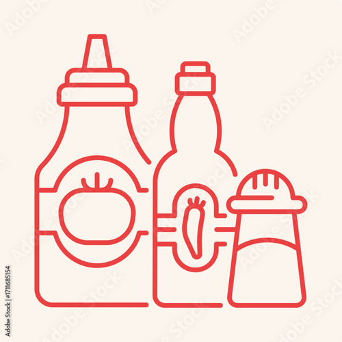 Ketchup symbol artwork trendy useful vector Illustration design knockout colorful background