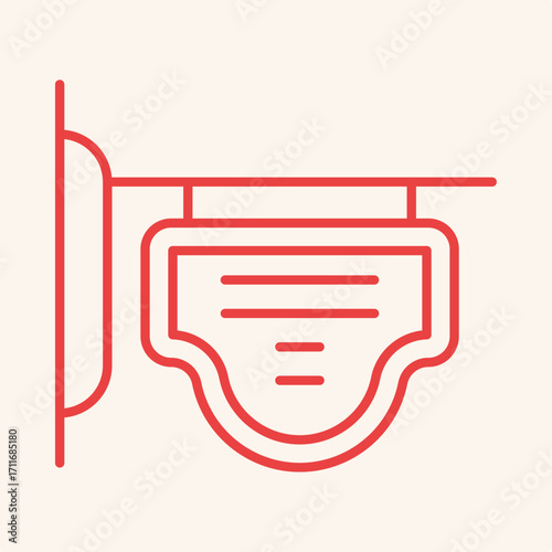 Hanging Sign symbol artwork trendy useful vector Illustration design knockout colorful background