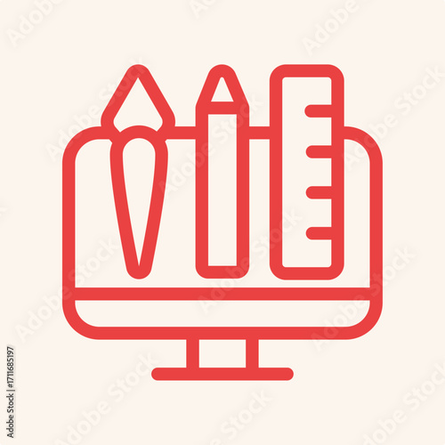 Creative symbol artwork trendy useful vector Illustration design knockout colorful background