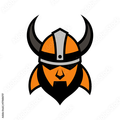 Fearless Viking Warrior Helmet Detailed Vector Icon