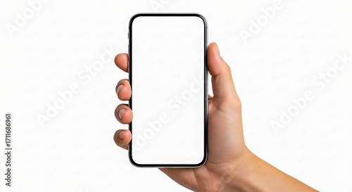 Wallpaper Mural Smartphone Blank Screen Mockup Held in Hand Torontodigital.ca