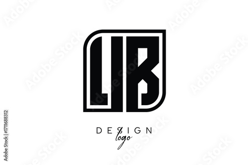 UB Block Monogram Logo – Bold Geometric Lettermark in Rectangular Style for Modern Branding & Identity