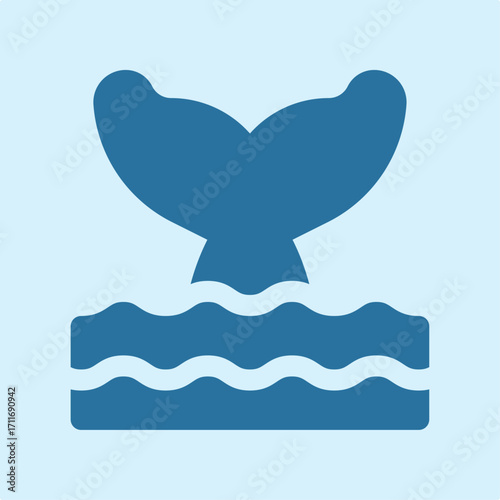 Whale tail symbol artwork trendy useful vector Illustration design pleasant colorful background