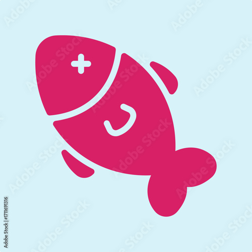 Fish symbol artwork trendy useful vector Illustration design fetching colorful background