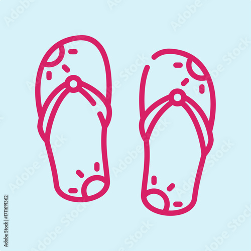 Flip flop symbol artwork trendy useful vector Illustration design fetching colorful background